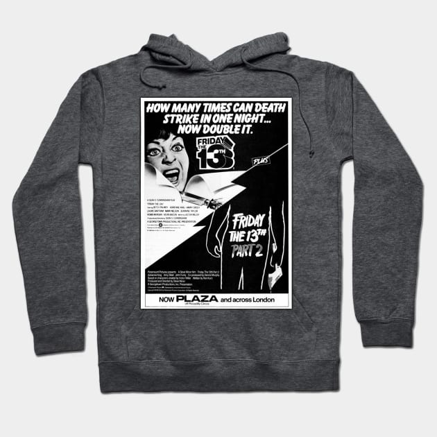 "FRIDAY THE 13TH PART 1 & 2" [80s HORROR SHOWTIMES] Hoodie by nostaljunkpod